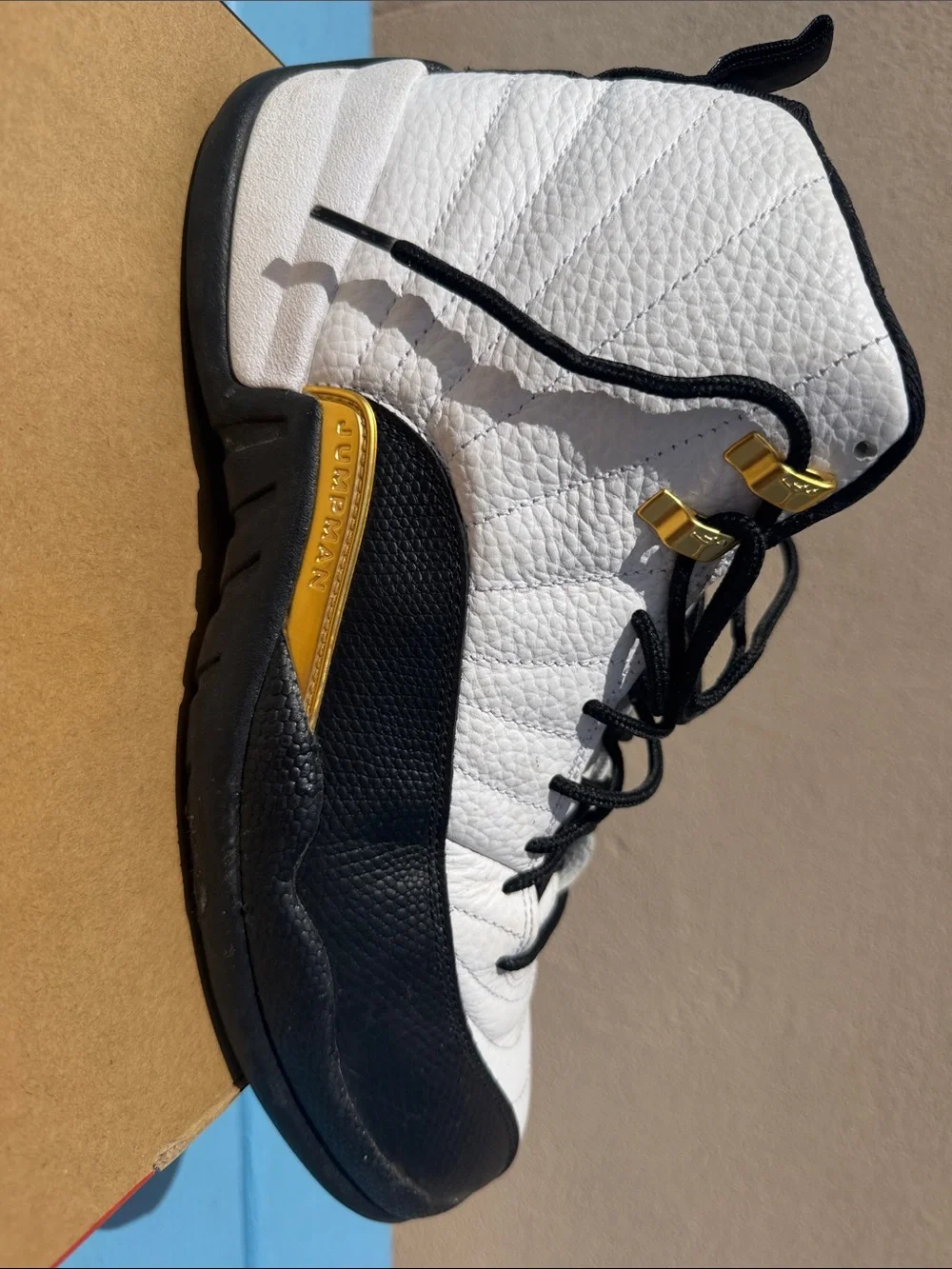 Nike Air Jordan Retro 12 Men’s Basketball Shoes - White/Black/Gold